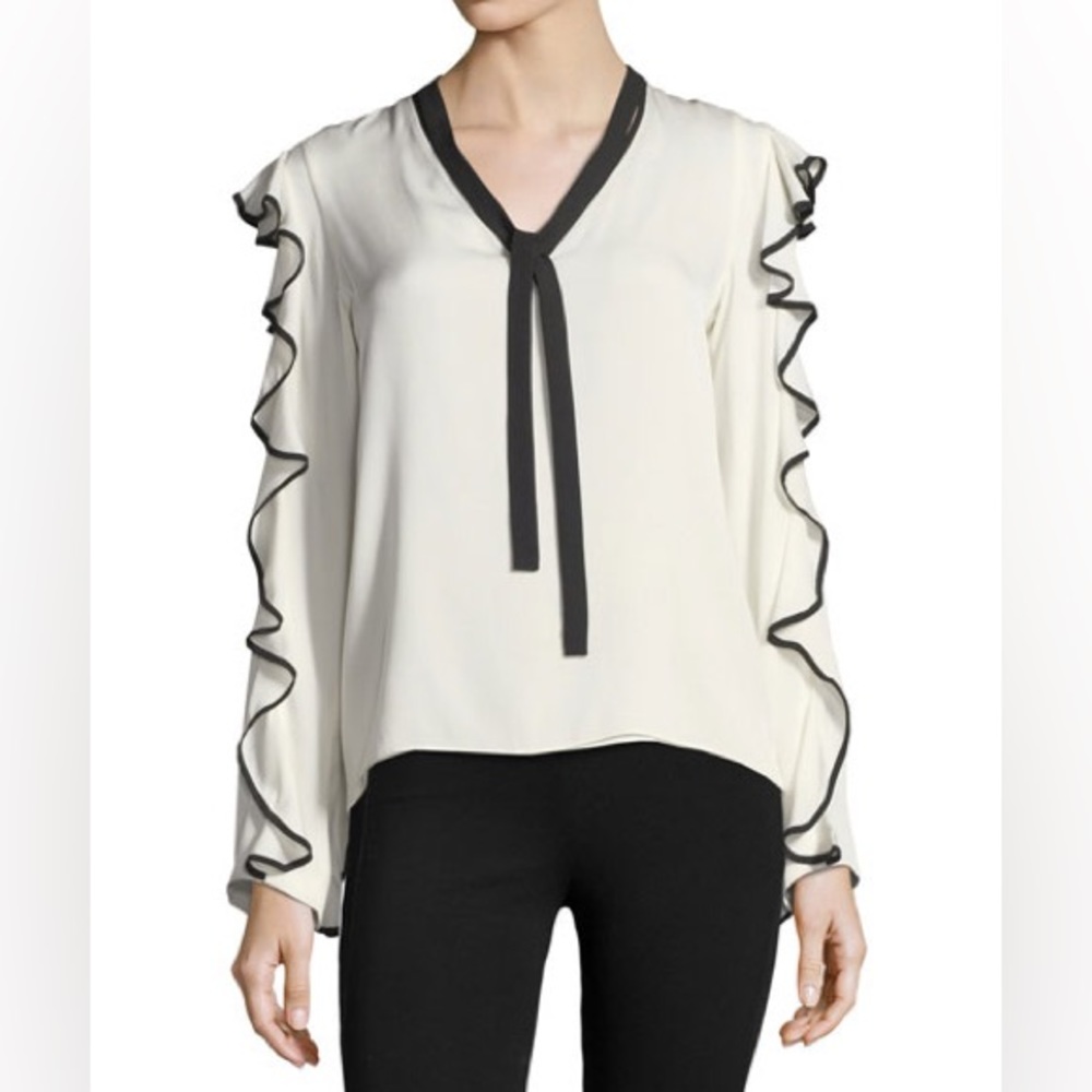 ALEXIS Darcy Tie-Neck Ruffled Top